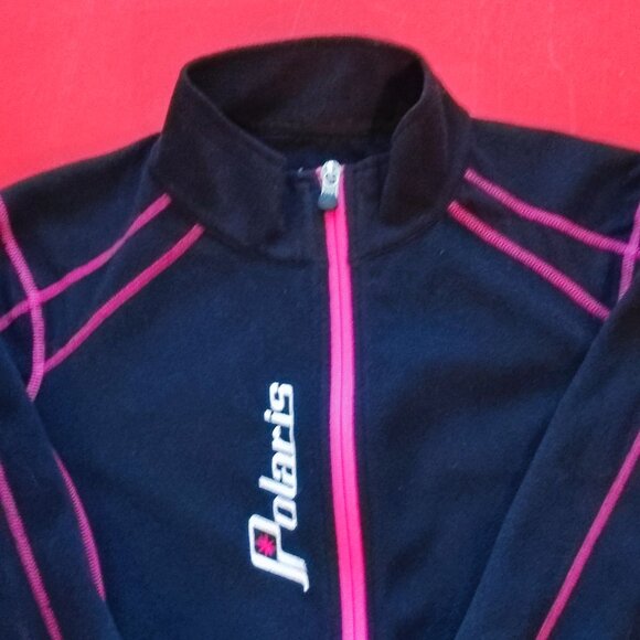 Polaris full zip sweatshirt pink black woman's size M - Picture 2 of 8
